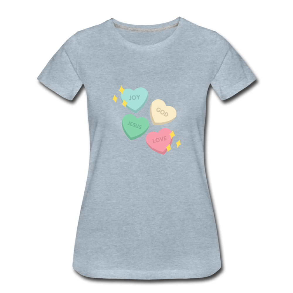 Heart of God Women’s Premium T-Shirt - heather ice blue