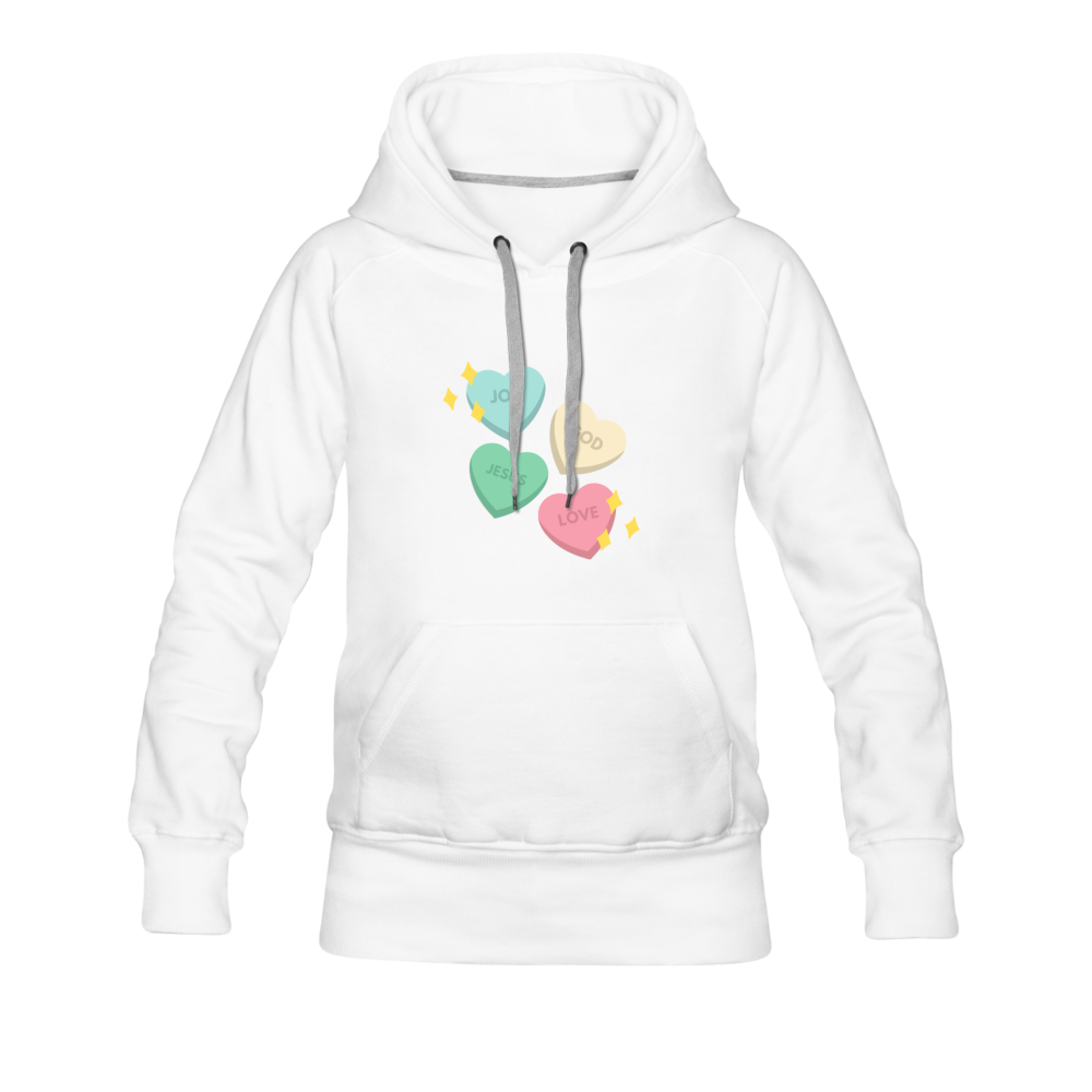 Heart of God Women’s Premium Hoodie - white
