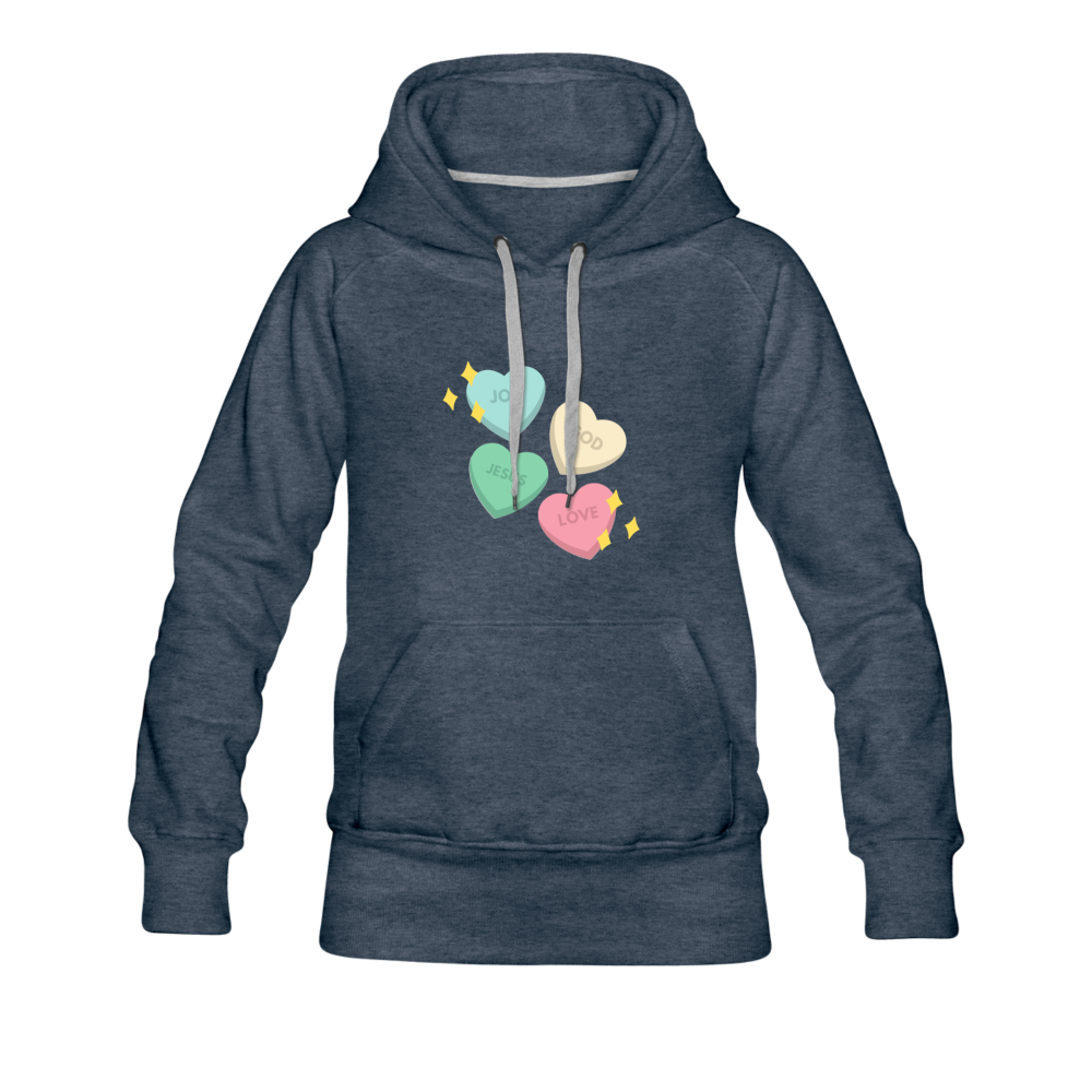 Heart of God Women’s Premium Hoodie - heather denim
