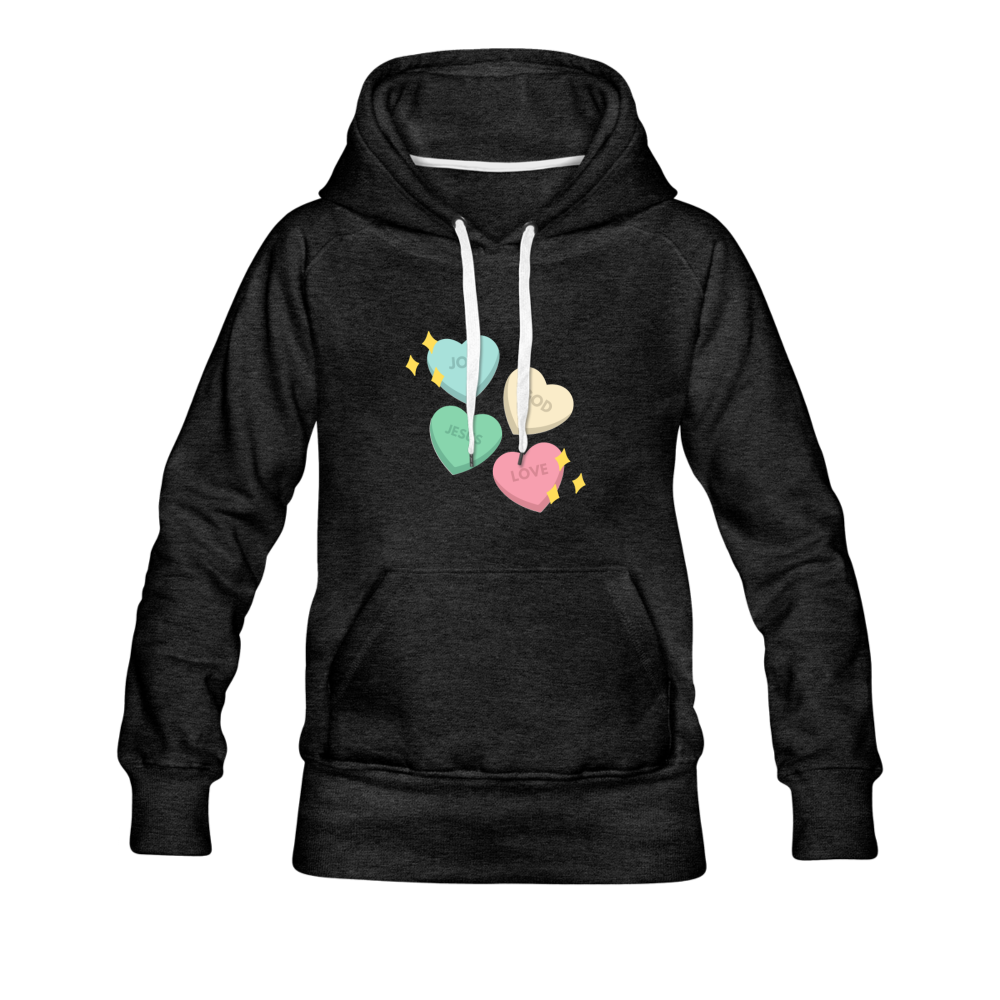 Heart of God Women’s Premium Hoodie - charcoal gray