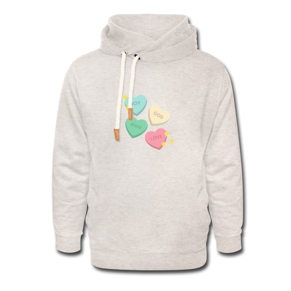 Heart of God Shawl Collar Hoodie - heather oatmeal