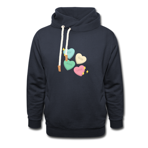 Heart of God Shawl Collar Hoodie - navy