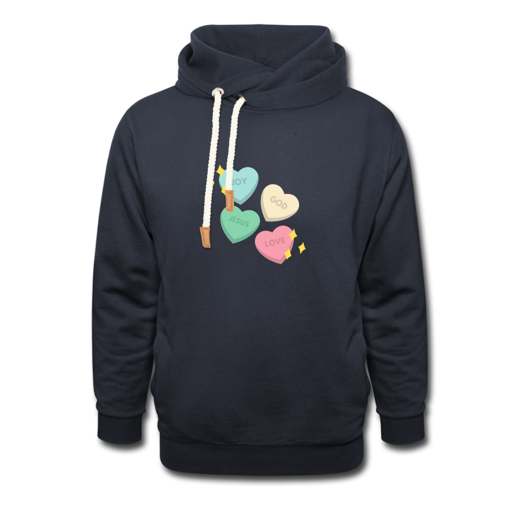 Heart of God Shawl Collar Hoodie - navy