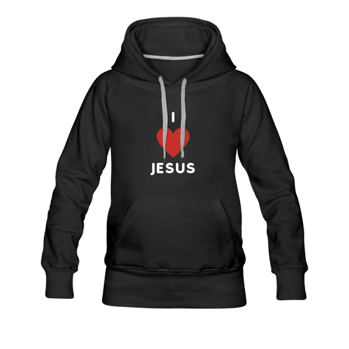 I 💗 Jesus Women’s Premium Hoodie - black