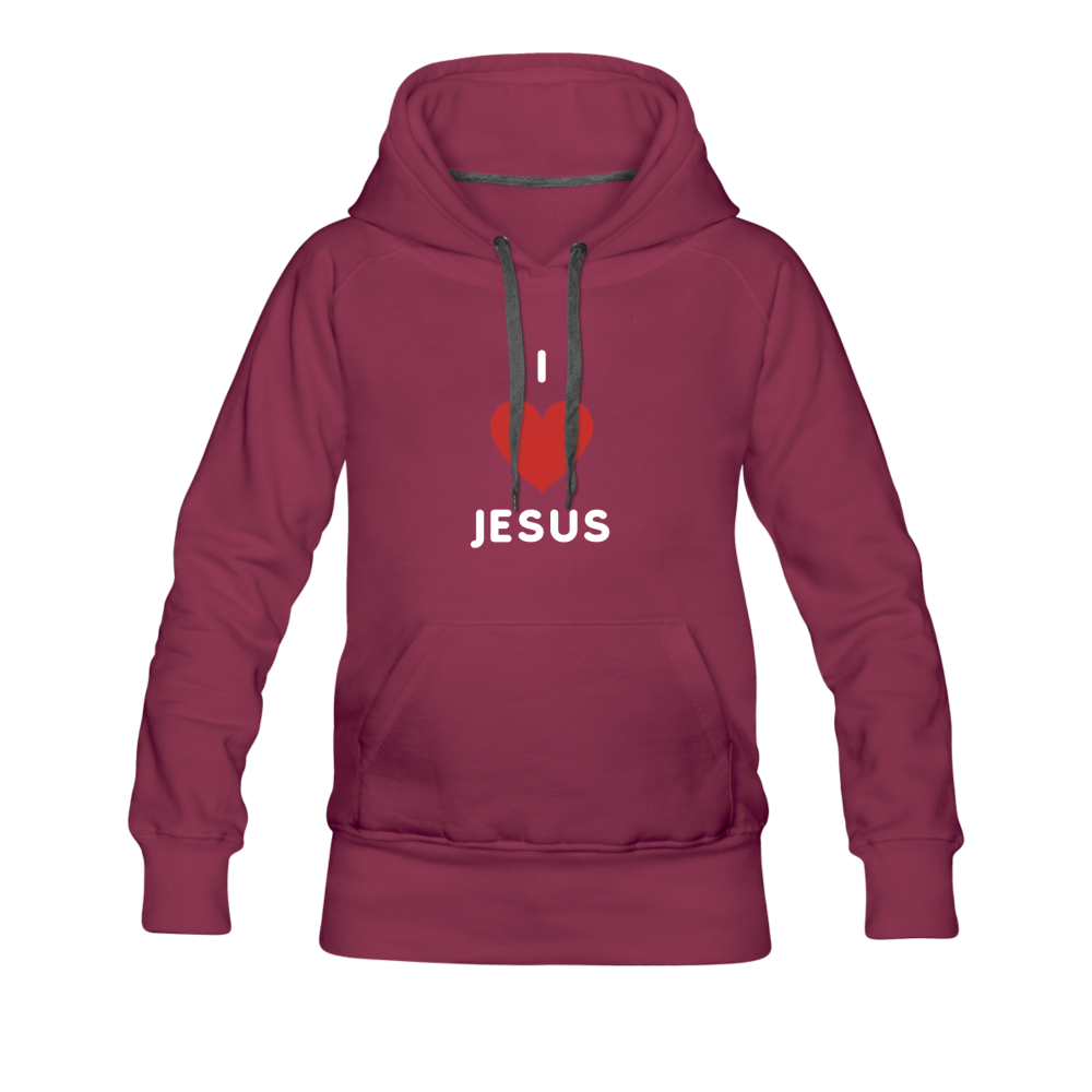 I 💗 Jesus Women’s Premium Hoodie - burgundy