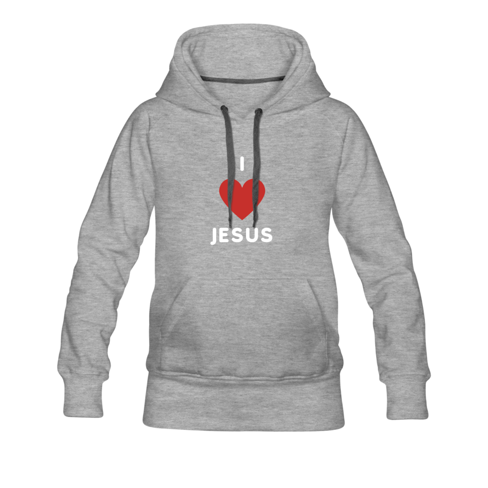 I 💗 Jesus Women’s Premium Hoodie - heather gray