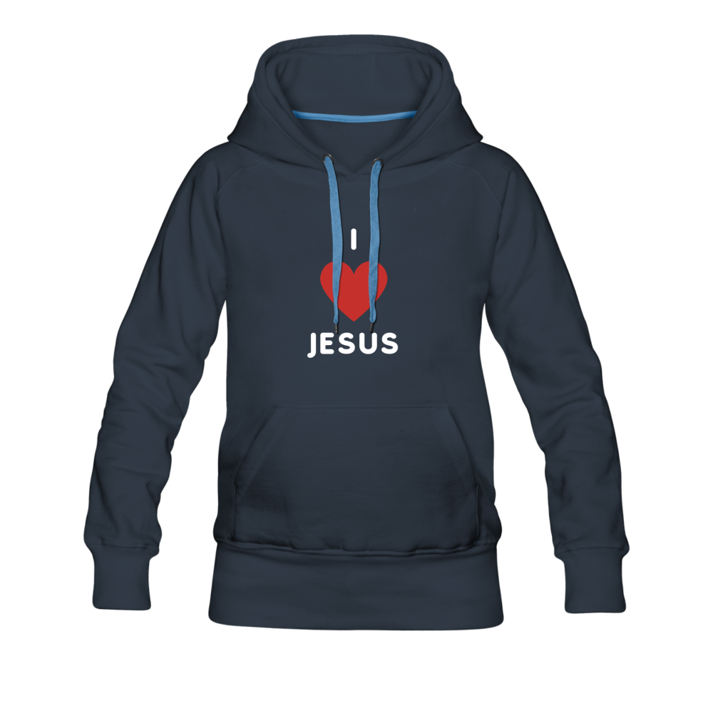 I 💗 Jesus Women’s Premium Hoodie - navy