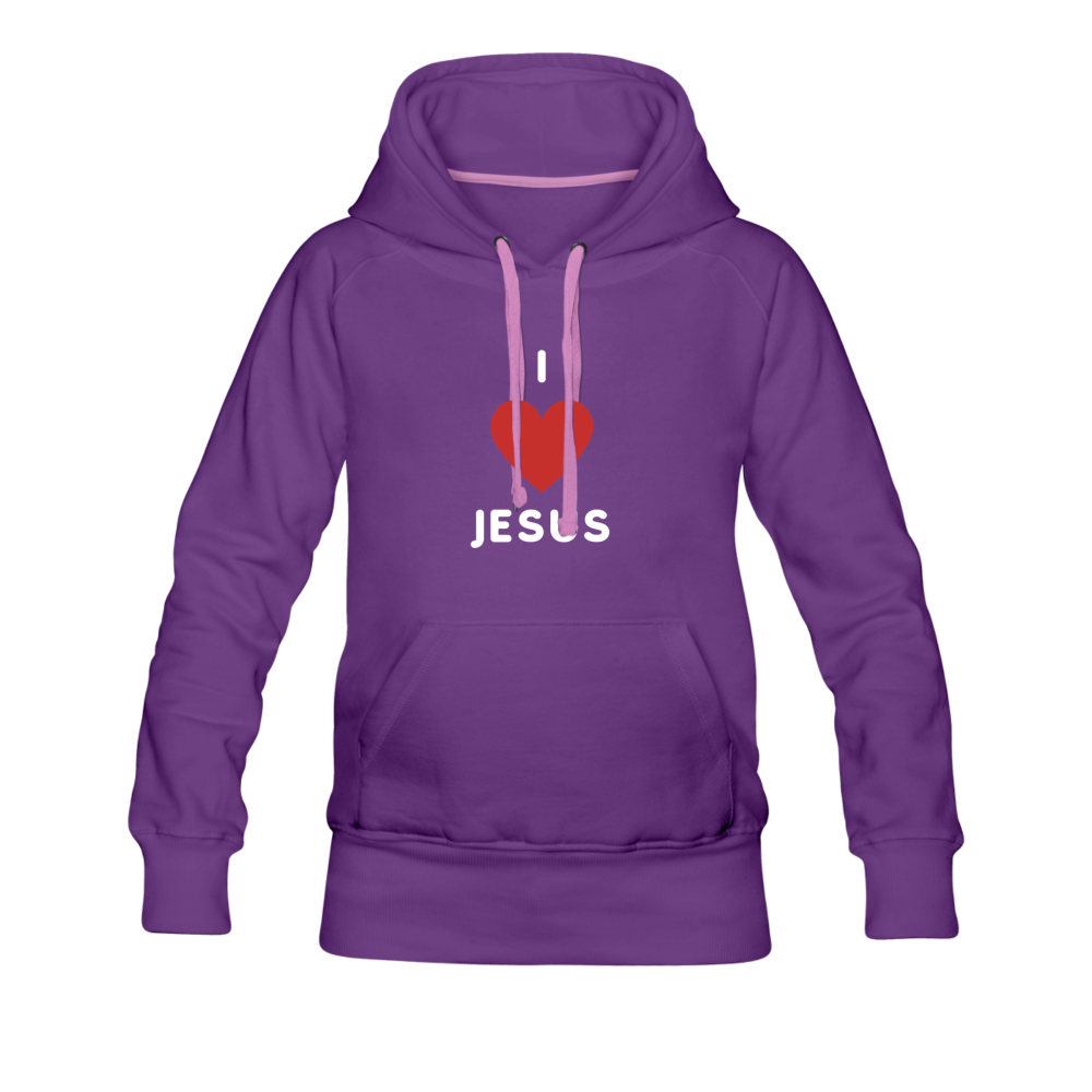 I 💗 Jesus Women’s Premium Hoodie - purple