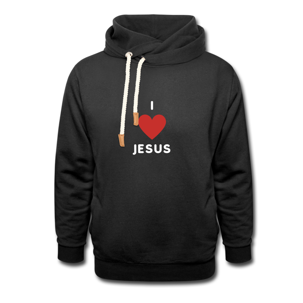 I 💗 Jesus Shawl Collar Hoodie - black
