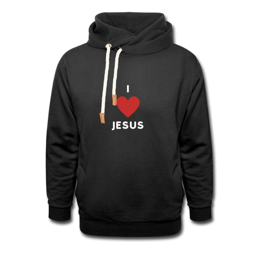 I 💗 Jesus Shawl Collar Hoodie - black