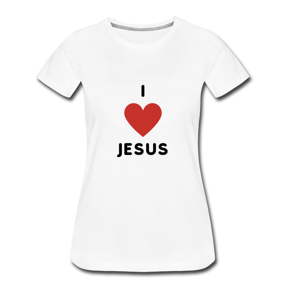 I 💗 Jesus Women’s Premium T-Shirt - white