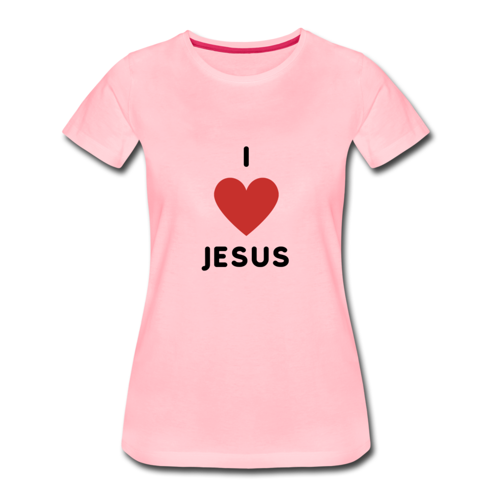 I 💗 Jesus Women’s Premium T-Shirt - pink