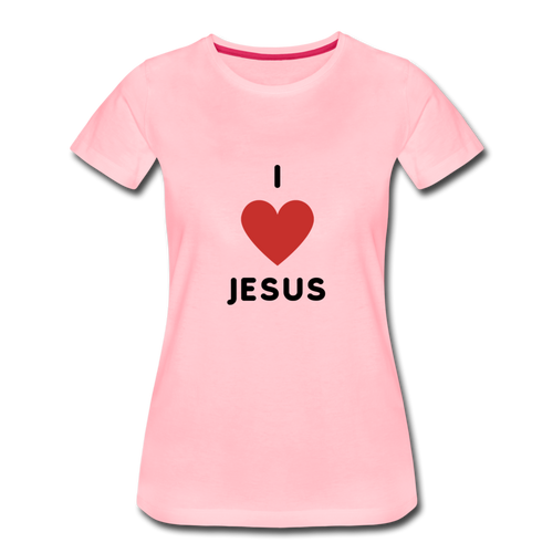 I 💗 Jesus Women’s Premium T-Shirt - pink