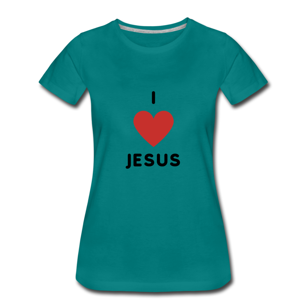 I 💗 Jesus Women’s Premium T-Shirt - teal