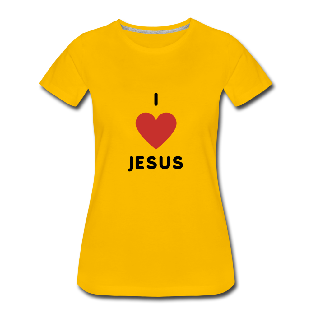 I 💗 Jesus Women’s Premium T-Shirt - sun yellow