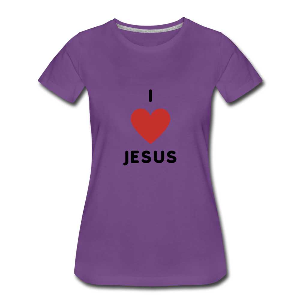 I 💗 Jesus Women’s Premium T-Shirt - purple