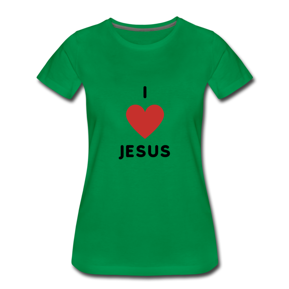 I 💗 Jesus Women’s Premium T-Shirt - kelly green