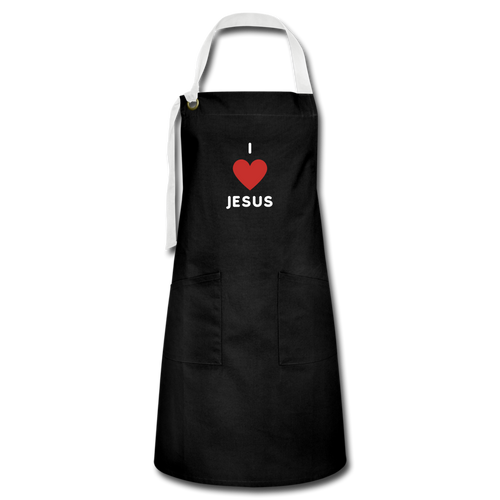 I 💗 Jesus Artisan Apron - black/white