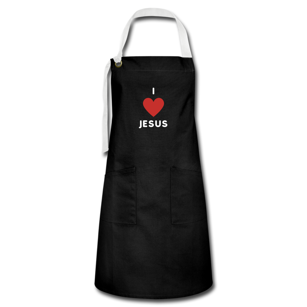 I 💗 Jesus Artisan Apron - black/white