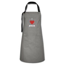 Load image into Gallery viewer, I 💗 Jesus Artisan Apron - gray/black
