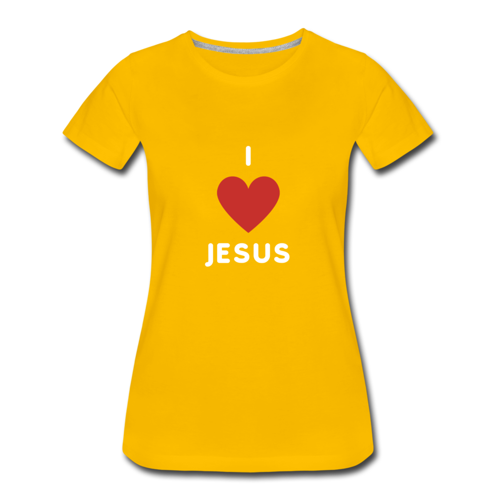 I 💗 Jesus Women’s Premium T-Shirt - sun yellow