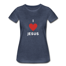 Load image into Gallery viewer, I 💗 Jesus Women’s Premium T-Shirt - heather blue
