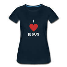 Load image into Gallery viewer, I 💗 Jesus Women’s Premium T-Shirt - deep navy
