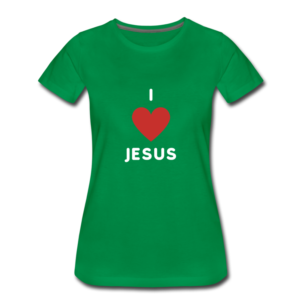 I 💗 Jesus Women’s Premium T-Shirt - kelly green