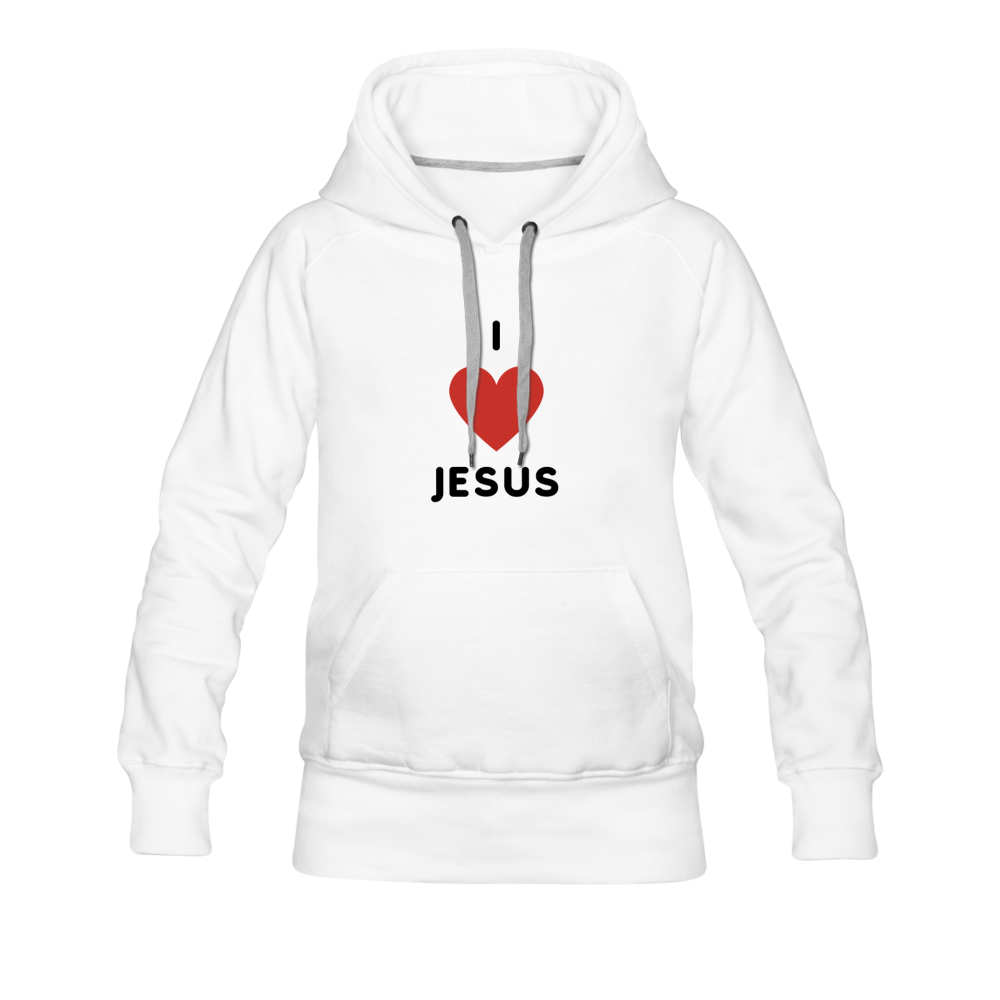 I 💗 Jesus Women’s Premium Hoodie - white