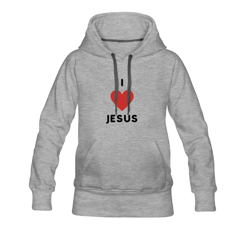 I 💗 Jesus Women’s Premium Hoodie - heather gray