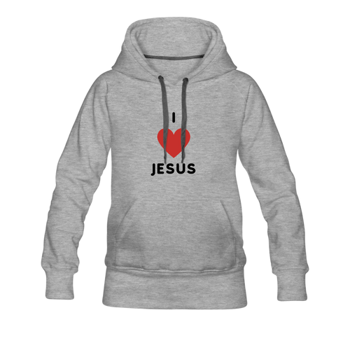 I 💗 Jesus Women’s Premium Hoodie - heather gray