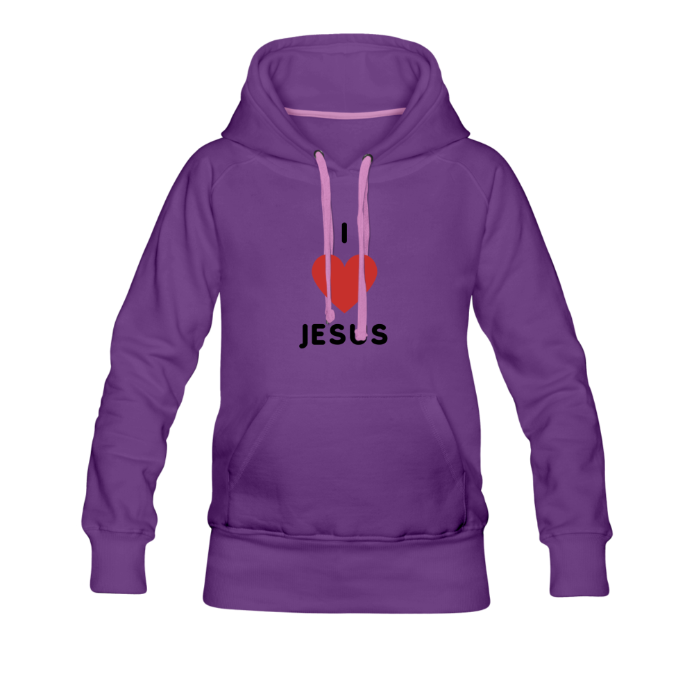 I 💗 Jesus Women’s Premium Hoodie - purple