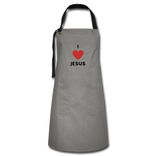 Load image into Gallery viewer, I 💗 Jesus Artisan Apron - gray/black
