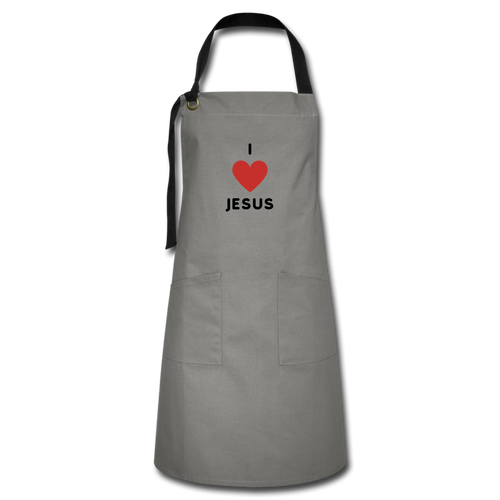 I 💗 Jesus Artisan Apron - gray/black