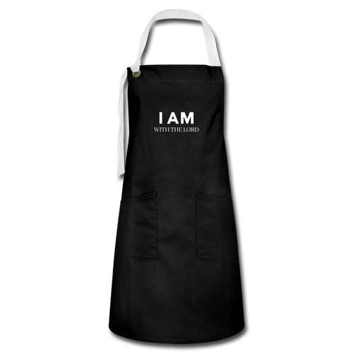 I Am With The Lord Artisan Apron - black/white