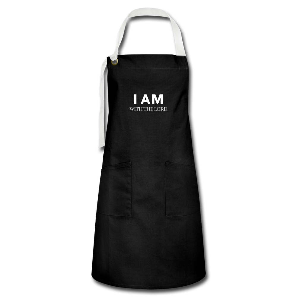 I Am With The Lord Artisan Apron - black/white