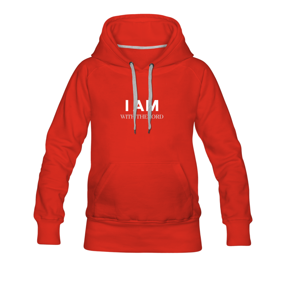 I Am With The Lord Women’s Premium Hoodie - red