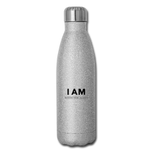 Load image into Gallery viewer, I Am With The Lord Insulated Stainless Steel Water Bottle - silver glitter
