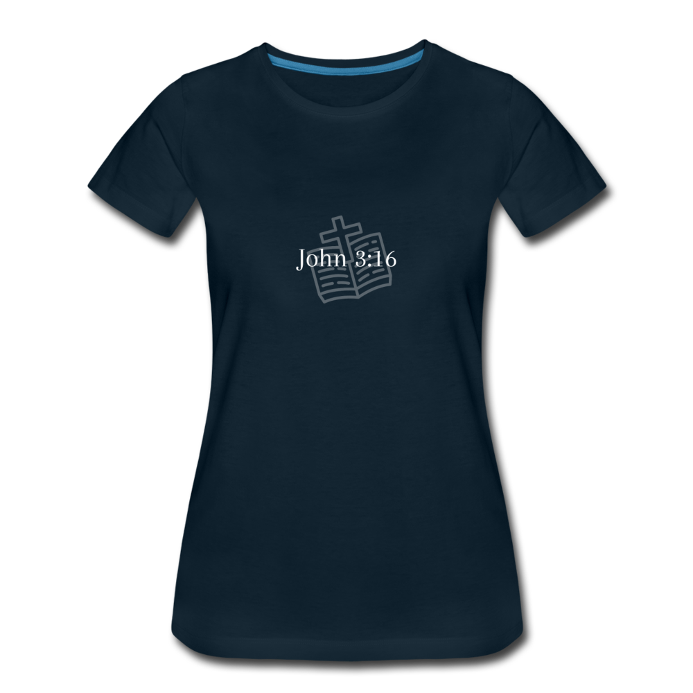 John 3:16 Women’s Premium T-Shirt - deep navy