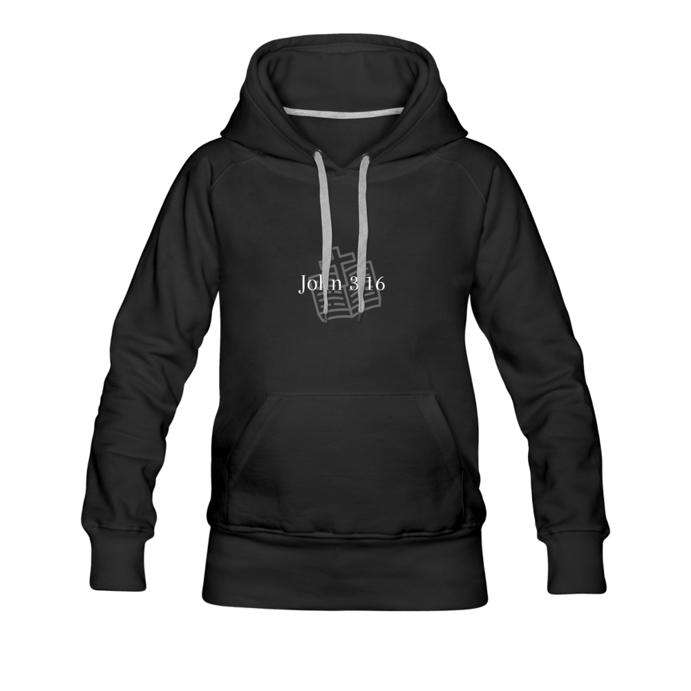 John 3:16 Women’s Premium Hoodie - black