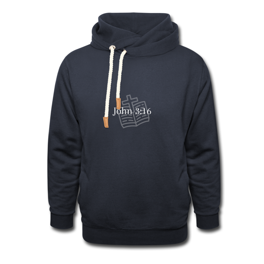 John 3:16 Shawl Collar Hoodie - navy
