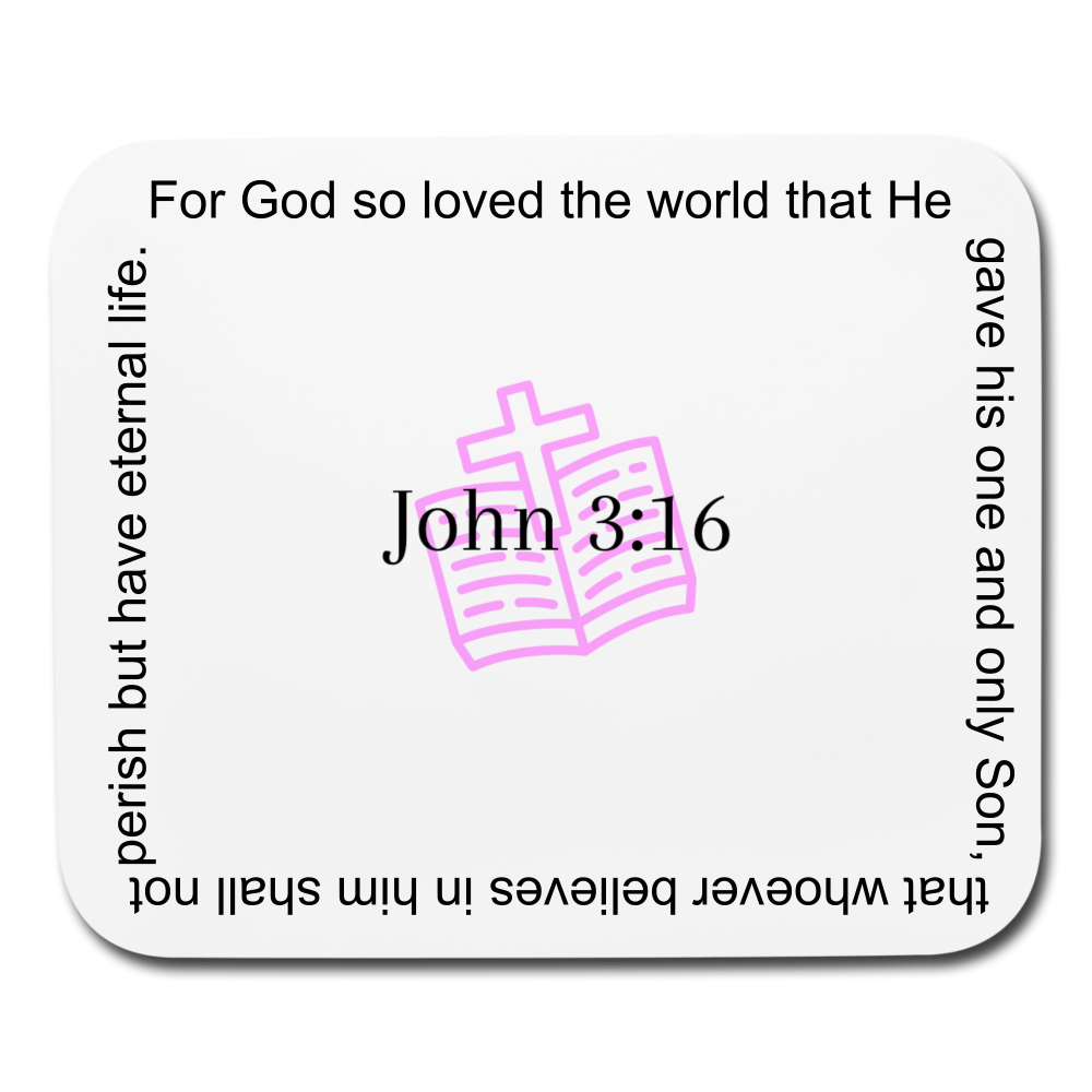 John 3:16 Mouse pad Horizontal - white