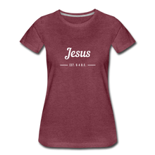 Load image into Gallery viewer, Jesus Women’s Premium T-Shirt - heather burgundy
