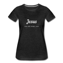 Load image into Gallery viewer, Jesus Women’s Premium T-Shirt - charcoal gray
