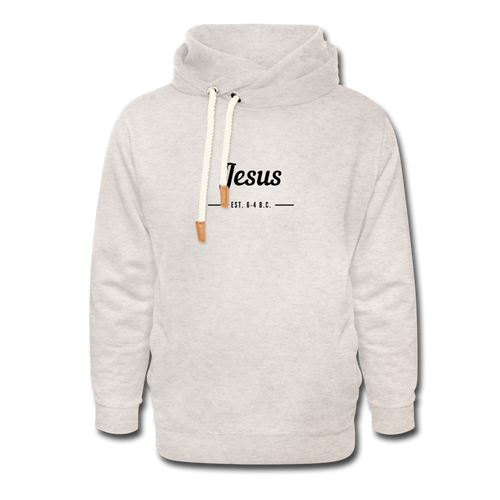 Jesus Shawl Collar Hoodie - heather oatmeal