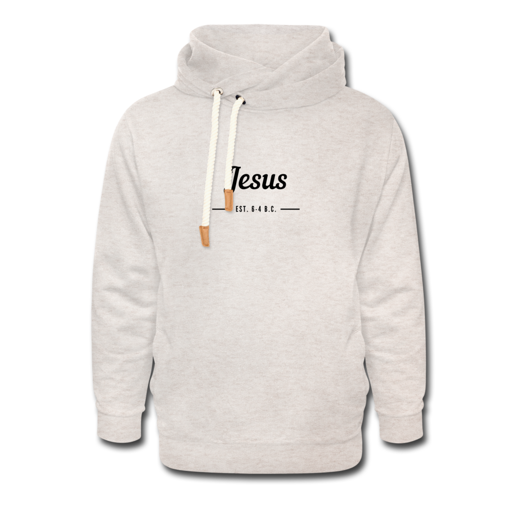 Jesus Shawl Collar Hoodie - heather oatmeal