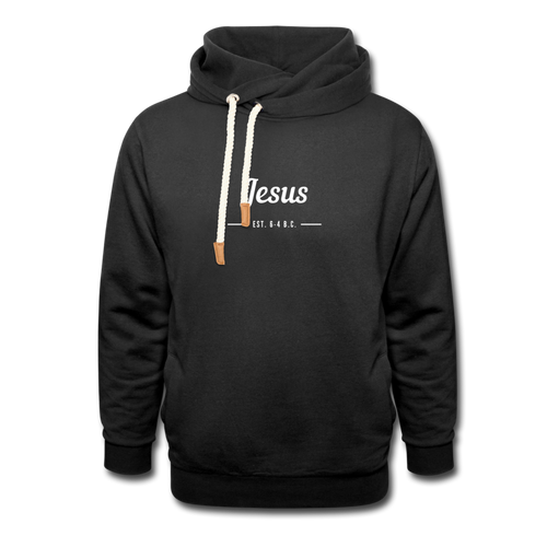 Jesus Shawl Collar Hoodie - black