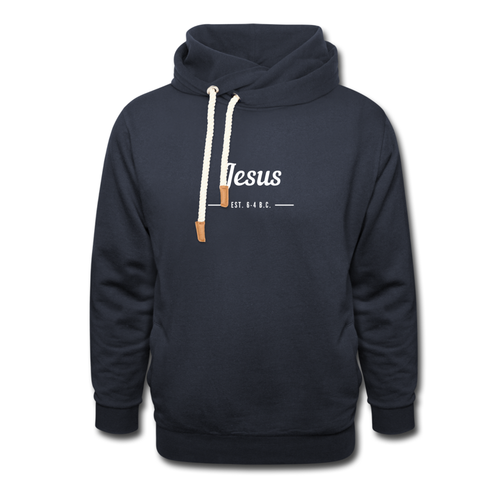 Jesus Shawl Collar Hoodie - navy