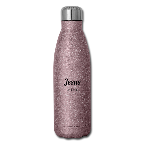 Jesus Insulated Stainless Steel Water Bottle - pink glitter