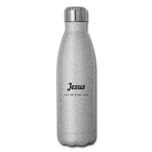 Load image into Gallery viewer, Jesus Insulated Stainless Steel Water Bottle - silver glitter
